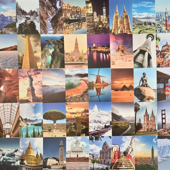 Travel Wall Collage Kit 50 Prints – World Landmarks & Scenic Decor NEW VUDECO - Picture 4 of 9